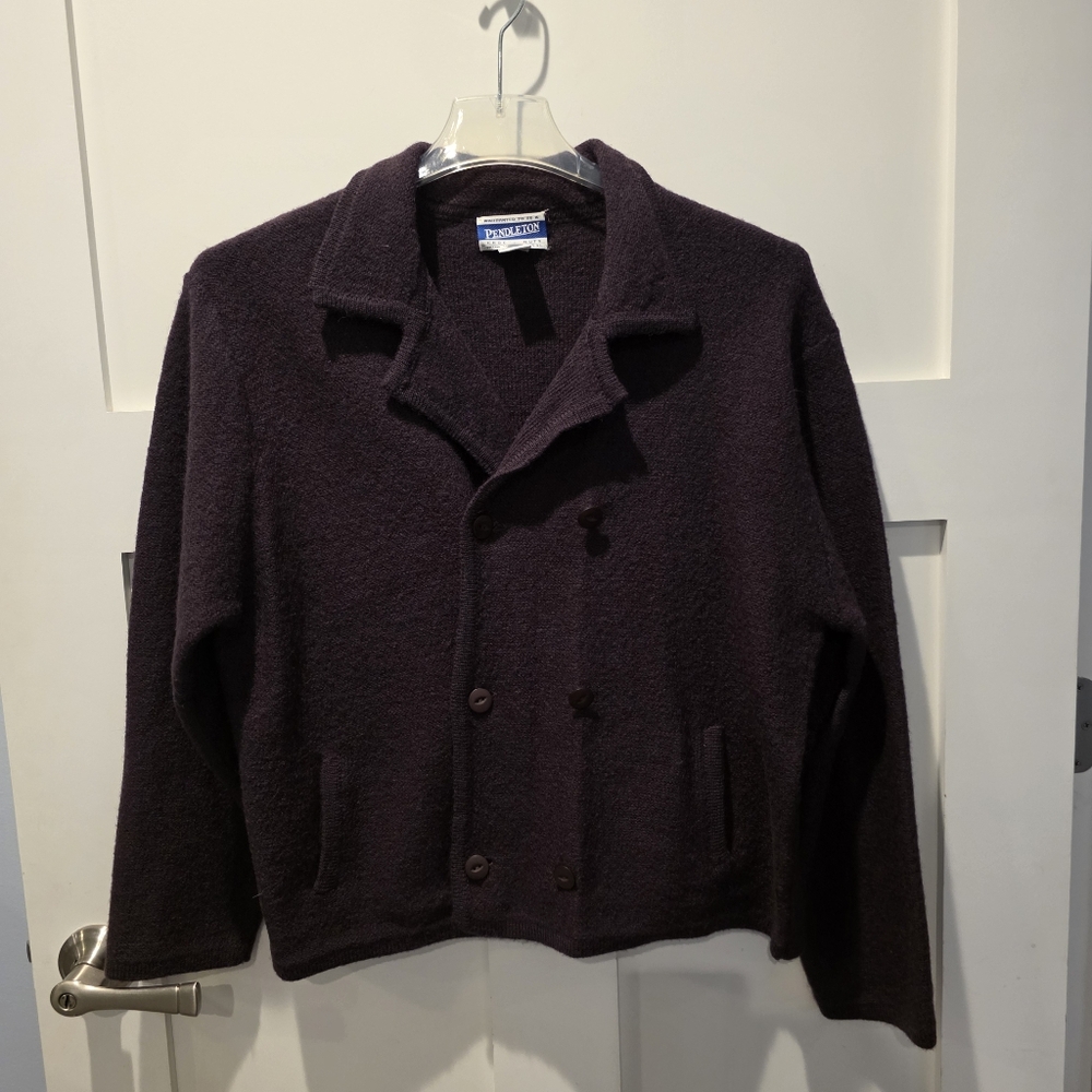 Vintage Pendleton plum purple 100% Virgin wool blazer Grandma Chic L